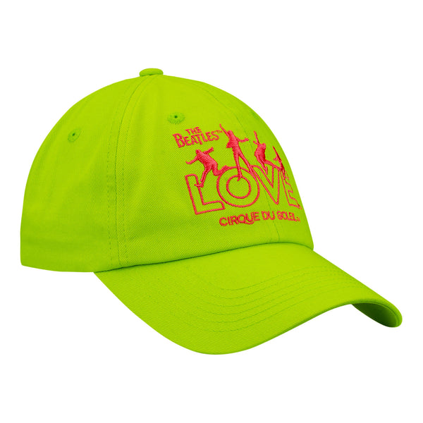 The Beatles LOVE Adult Marquee Logo Hat in Lime Green - Right Side View