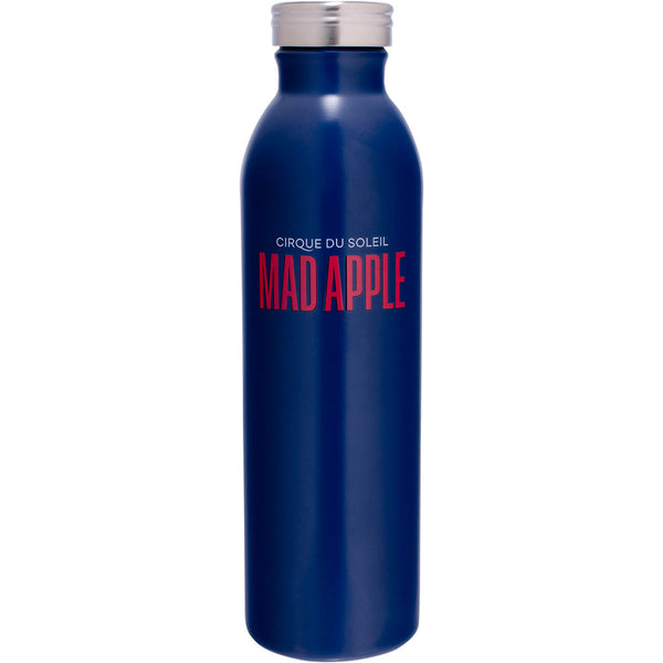 Mad Apple Water Bottle in Blue - Side View