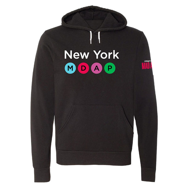 Mad Apple Subway Hooded Sweatshirt in Black - Front View