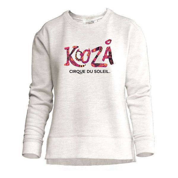 KOOZA Ladies Marquee Crewneck Sweatshirt in White - Front View