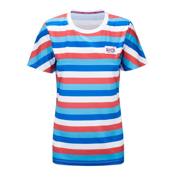 KOOZA Ladies Innocent Stripe T-Shirt in Blue, White and Red - Front View
