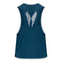 Corteo Ladies Silver Foil Tank Top in Teal Blue - Back View