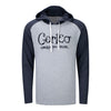 Corteo Marquee Logo Hooded Sweatshirt in Grey and Navy - Front View