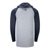 Corteo Marquee Logo Hooded Sweatshirt in Grey and Navy - Back View