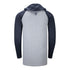 Corteo Marquee Logo Hooded Sweatshirt in Grey and Navy - Back View
