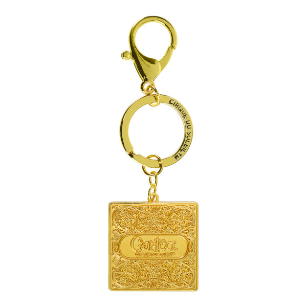 Corteo Scroll Print Keychain in Gold - Front View
