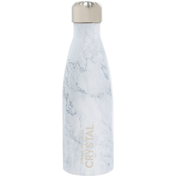 Crystal Marbled Water Bottle in White