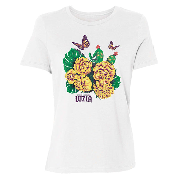 LUZIA Floral T-Shirt in White - Front View