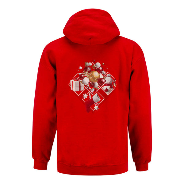 'Twas Youth Marquee Hooded Sweatshirt in Red - Back View