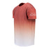 ECHO Wrinkle T-Shirt in Red and White Ombre - Left Side View